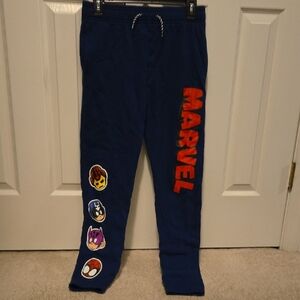 Marvel Blue Joggers with Red Logo & Superhero Patches